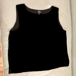 NWT Eileen Fisher Beaded Velvet Sleeveless Blouse; Pure Silk Lining